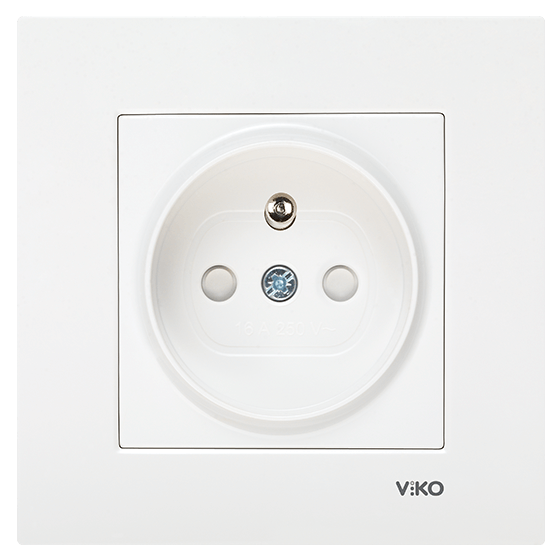 Viko Karre Çocuk Korumalı UPS Topraklı Priz Beyaz - Tekli Çerçeve DAHİL