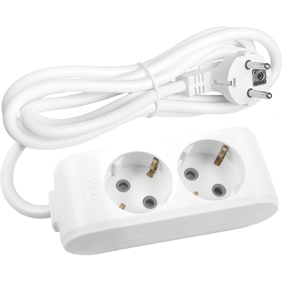 Viko Multi-let İkili Priz Topraklı Kablolu Çoçuk Korumalı 2 mt