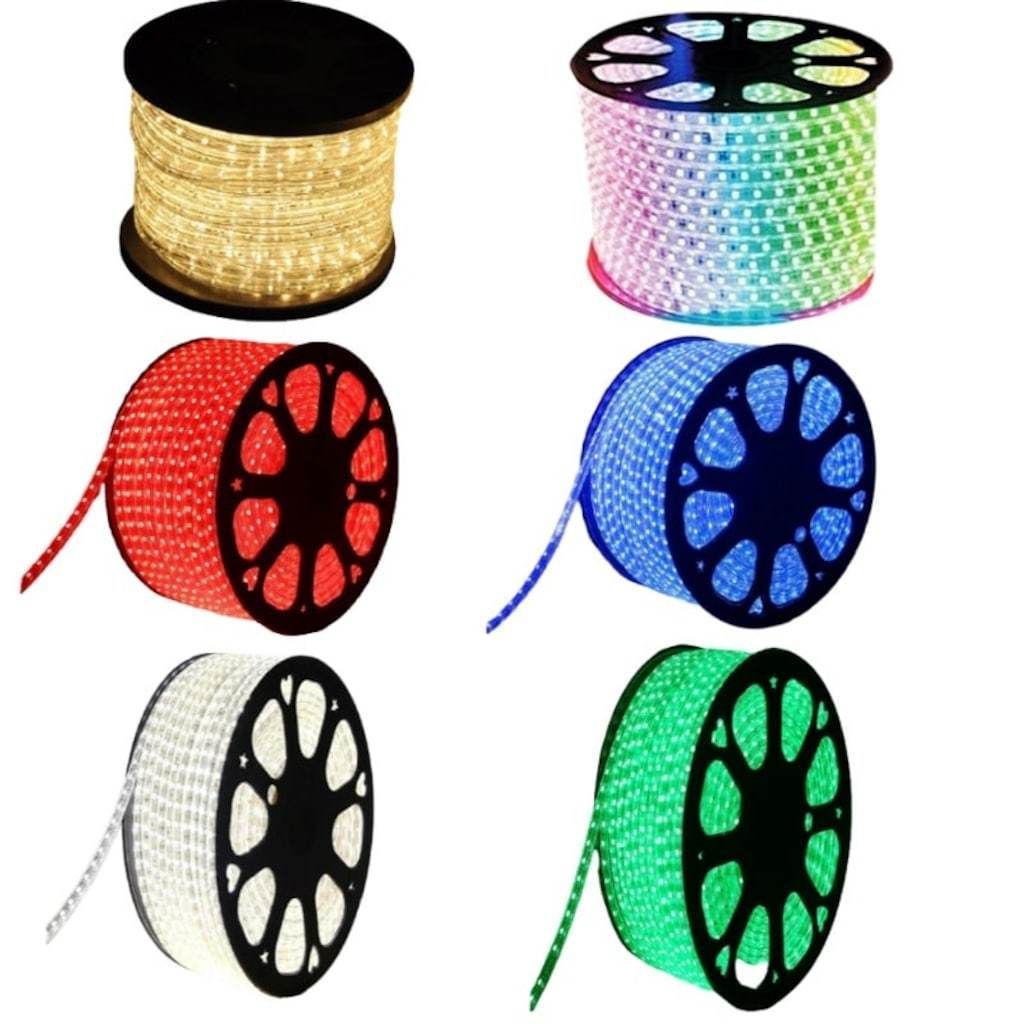 3 Çipli 220V Silikonlu Hortum Şerit Led Kırmızı