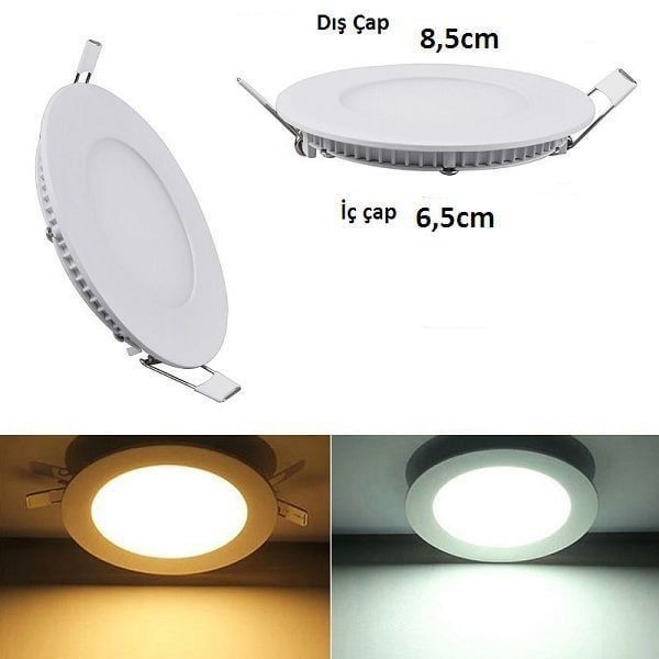 Ycl Eko 3W.S.A.Yuvarlak Panel Sarı 3000K