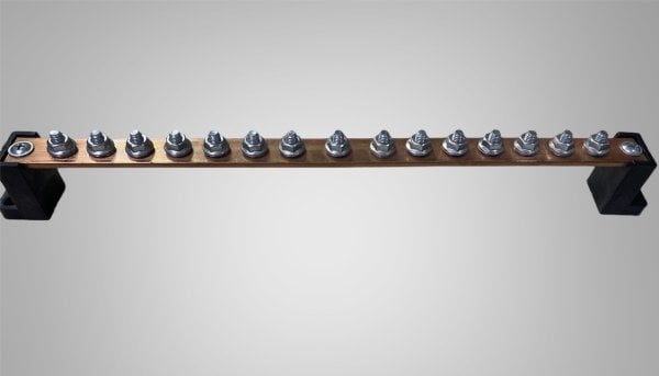 1 Giriş 7 Çıkış Bakır Nötr Toprak Eş Potansiyel Bara 220x40x39 250A 4x20