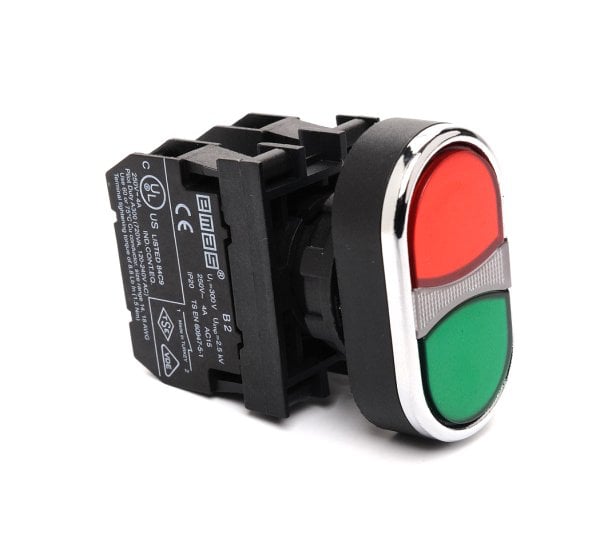 22mm İkiz Buton 1NO+1NC